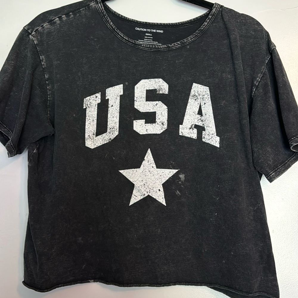 USA cropped oversized graphic tee